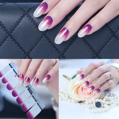

5806 DIY 3D Polish Strips 14 Stickers False Nails Kit Decal Gradient Series Lovely Color Womens Beauty