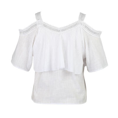 

Womens Tops&Blouse Shirt Chiffon Top Casual Short Sleeve Off Shoulder Slash Neck Shirt Ladies Blouse Plus Size  Tunic Top