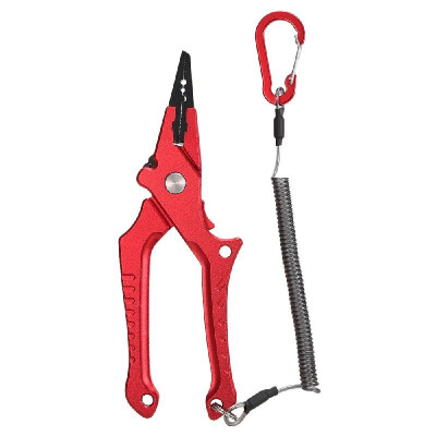 

Aluminum Alloy Fishing Clamp Fishing Plier with Lock Block Elastic Lanyard Protective Sheath Lightweight Portable Fishing Tools