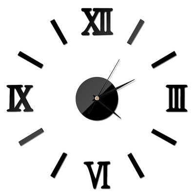 

Modern DIY Large Wall Clock 3D Mirror Surface Sticker Home Office Decor Decal