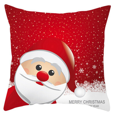 

45x45cm Christmas Red Pillowcase Soft Peach Velvet Decorative Printed Pillowcase With Zipper Poszewki Na Poduszki Kissenbezug