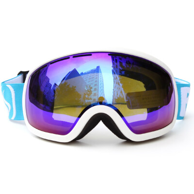 

Skiing Snowboarding Skating Goggles UV Protection Anti-fog Wide Spherical PC Lens Anti-slip Strap Helmet Compatible