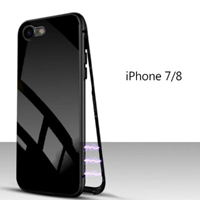 

Magneto Magnetic Adsorption Case Clear Tempered Glass Red Clear i-phone XR