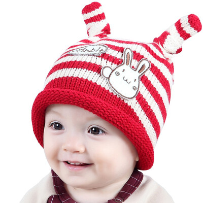 

2017 New Hat For Baby Girl&Baby Boy knot Ear Rabbit Bunny Winter Knitting Hat Baby Cute Fashion Photography Accessories