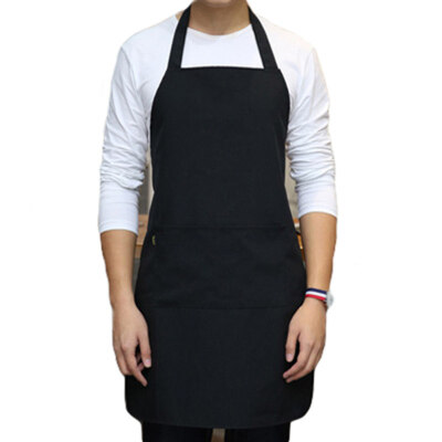 

Fashion Solid Color Pocket Unisex Kitchen Cafe Work Clothes Protective Apron