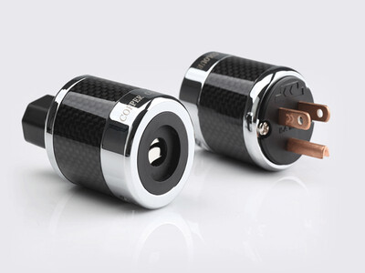 

Copper Colour CC hifi audio US power plug beryllium alloy power connector carbon fiber plug