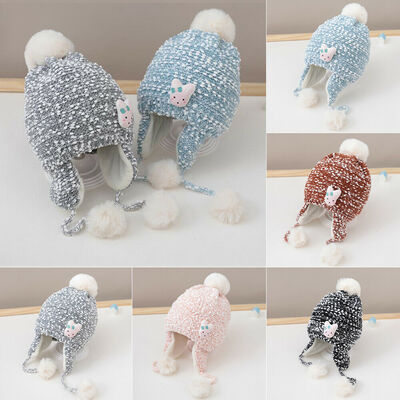 

Toddler Kids Girl&Boy Baby Infant Winter Crochet Knit Hat Beanie Cap Earmuffs
