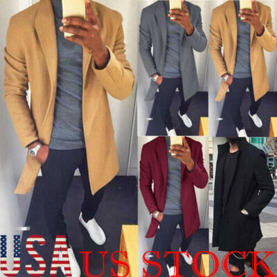 

US Mens Winter Warm Long Wrap Cardigan Jumper Coat Jacket Casual Outwear Sweater