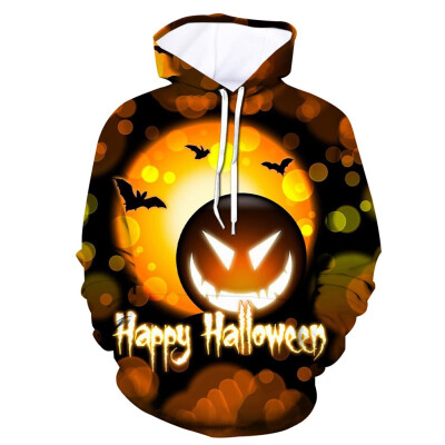 

Toponeto Mens Scary Halloween Pumpkin 3D Print hooded Party Long Sleeve Hoodie Blouse