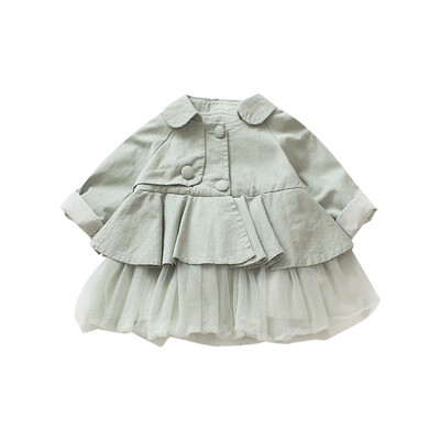 

2019 Infantil Baby Coat AUTUMN 2019 Flowers Cotton Baby Jacket Girls Coat Infant Dust Outwear 3 Color 0-2Y