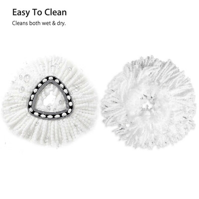 

360 Rotating Wheels Microfiber Mop Easy Cleaning Mopping Wring Refill Replacement Heads House Tools