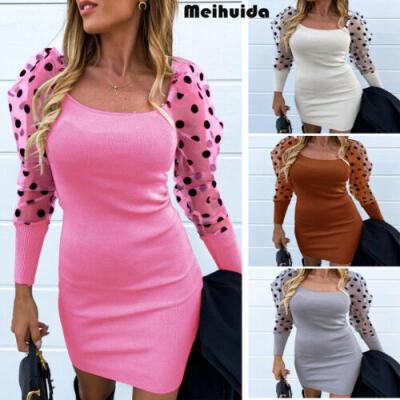 

Womens Puff Sleeve Ruffle Irregular Long Shirt Blouse High Low Tunic Tops Dress