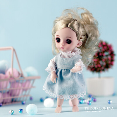 

Gobestart Fashion Girl Joints Doll Simulation 3D Doll Cuddle Gift Soft Body For Girl Toy