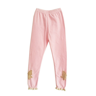 

Children Girls Bow Beading Cotton Autumn Spring Princess Casual Skinny Leggings for girls Kids Butterfly Stretchy Trousers