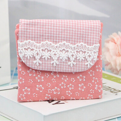 

Simple 3 Folding Cloth Fabric Portable Sanitary Napkin Storage Bag For Outdoor Travel