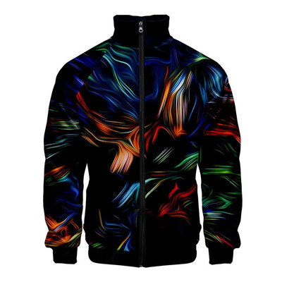 

Toponeto Mens Winter Casual 3D Print Zipper Sportswear Long Sleeve Coat Jacket Outwear