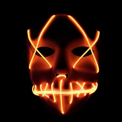 

Halloween Luminous Full Face Covered Mask Glowing Voice Control Cosplay Party Mask