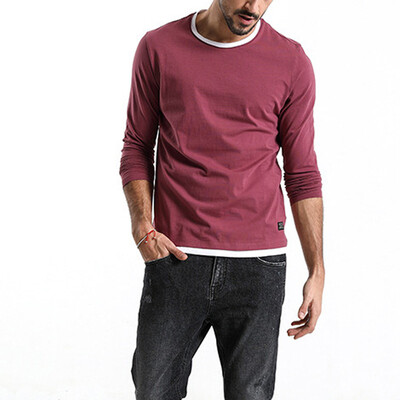 

Mens Solid T-Shirts Tops Pullover Round Neck Long Sleeve Casual Loose Shirts