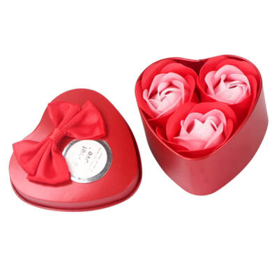 

9pcs Scented Soap Rose Flowers Perfumed Iron Box Valentiners Wedding Party Decoration Gifts Bath Body Soaps Dried Flowers MN