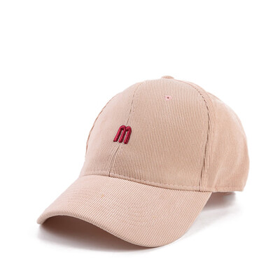 

Hat ladies fallwinter new corduroy baseball cap Korean version of three-dimensional small  embroidery student lovers Cap men