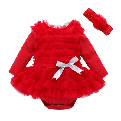 

Newborn Kids Cute Clothes Sets Baby Girl Long Sleeve Princess Dress Headband Two Suits Comfortable Clothes Outfits