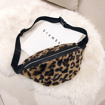 

Tailored Women Fashion Leopard Plush Waist Bag Large Capacity Crossbody Bag Chest Bags