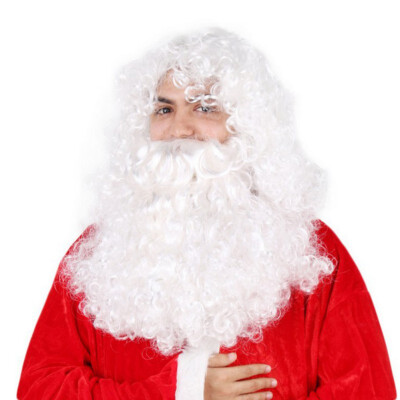 

Christmas Beard Wizard Old Man Dress Up White Mustache Wigs Cosplay Father Santa Claus Beard Wig Children Fancy Dress Up