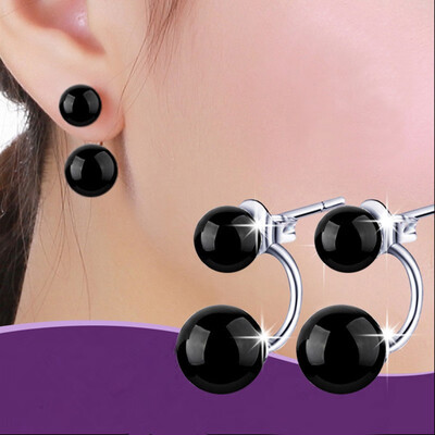 

Red Black Stone Stud Earrings For Women Female Ladies Luxury Noblest High Quality Mothers Day Gift WHB107