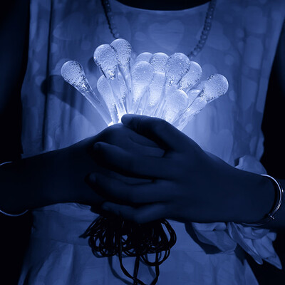 

Gobestart 6m With 30 ABS LED Water Drop Solar Color Waterproof Light For GardenPatioHome