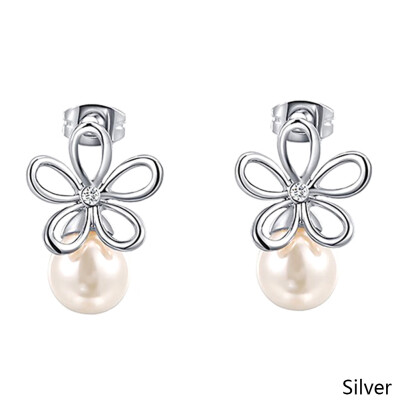 

Selling 18K Peony Flower Earrings New Crystal Stud Earrings For Plated Fashion Sets 2Pcs\set Women Peony Stud Earrings