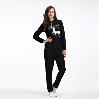 

Tailored Womens O-neck Long Sleeve Pullover Print Sports Suit Sweatshirt Blouse And Pant