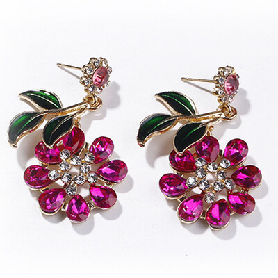 

Sun Flower Stud Earrings For Women Wedding Earring With Stones Gold Color Earrings