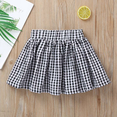 

Summer Casual Baby Girl Cotton Elastic Waist Children Shorts Plaid Printing Princess Skirt Kids Toddler Clothing 1-6 Year