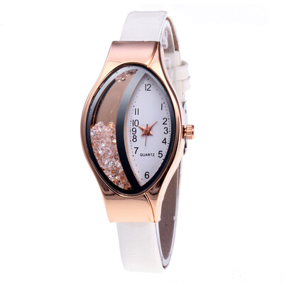 

〖Follure〗Semilunar Flow Sand Type Ellipse Woman Fine Strap Small Dial Wristwatch Watch