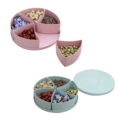 

Dried Fruit Snack Plate Living Room Kitchen Removable Sub-grid PP Fruit Tray Plastic Cover