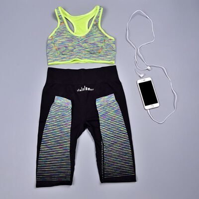 

Women Workout Gym Fitness Bras Pants Sets Leggings Fitness Sportwear Suits Shockproof Gathered Vest Elastic Pants