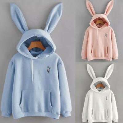 

Women Cute Rabbit Ear Girl Long Sleeve Hoodie Sweatshirt Hooded Coat Top Blouse
