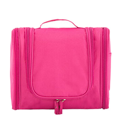 

Portable Hanging Toiletry Organizer Bag Foldable Large Capacity Cosmetic Makeup Case Travel Bathroom Accessories Rose Red