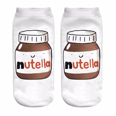 

1Pair Food Cartoon 3D Printing Socks Women Fashion Summer Cotton Low Cut Ankle Short Socks Female Fresh Style