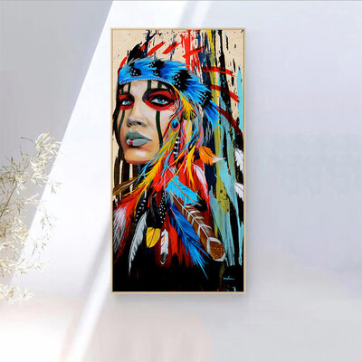 

Decorative Painting HD Canvas Color Indian Modern Colorful Feather Explosion Models New Personality Fashion Original