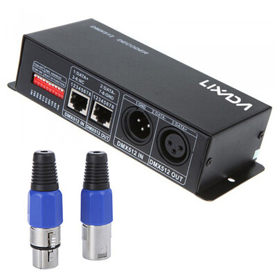 

Lixada DC 12V-24V 3 Channel DMX Decoder LED Controller for RGB LED Strip Light