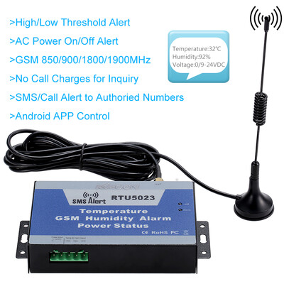 

KKmoon® GSM SMS Alarm System Temperature Humidity Power Status Monitoring Support Android APP Control 85090018001900MHz