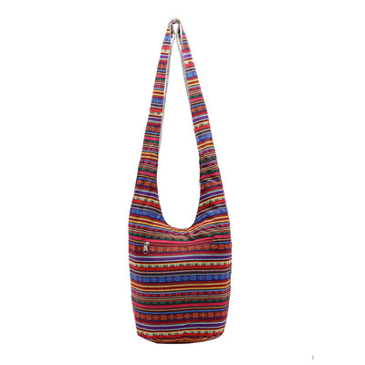 

Women Hippie Elephant Palm Print Handmade Hobo Tote Crossbody Sling Bucket Bag