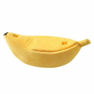 

Pet Dog Cat Bed Banana Shape House Fluffy Warm Soft Sleep Plush Fleece Bed
