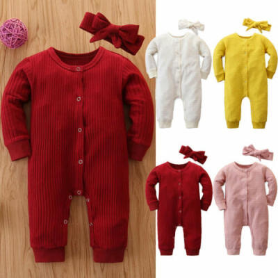 

Newborn Infant Baby Girl Romper Bodysuit Jumpsuit Outfit Clothes SetHeadband