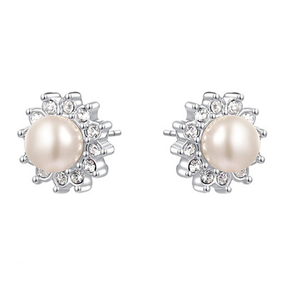 

Flower Earrings New Crystal Stud Earrings For Plated Fashion Sets Women Peony Stud Earrings