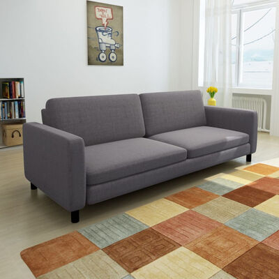 

Sofa 3-Seater Fabric Dark Gray