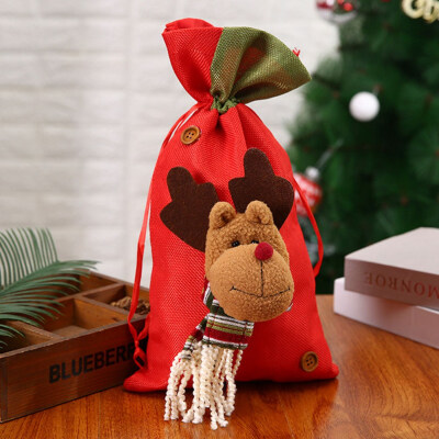 

10 Styles Christmas Gift Bags Creative Applique Tote Santa Claus Candy Bags