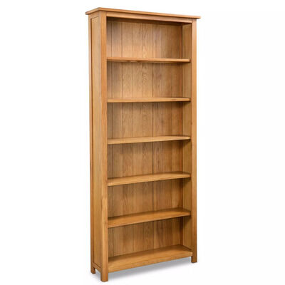 

6-Tier Bookcase 315"x89"x709" Solid Oak Wood