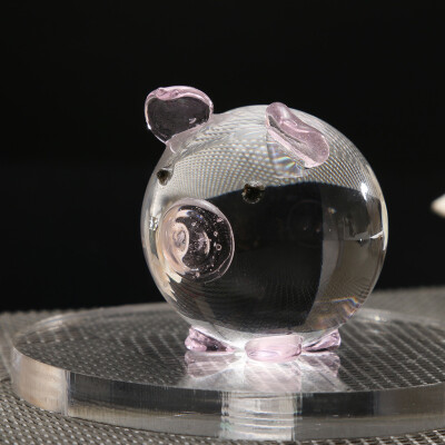 

Toponeto Multi-color Crystal Pig Figurine Mini Animal Collectible Statue Family Decoratio